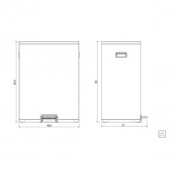 Lixeira Octos em Aço Inox com Balde Removível e Pedal 45 L - Tramontina